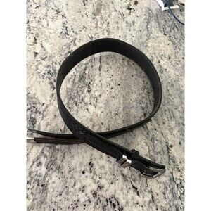 Vtg 90s Nocona Leather Belt 32 Black Silver Buckle Western Floral 1in Cowboy